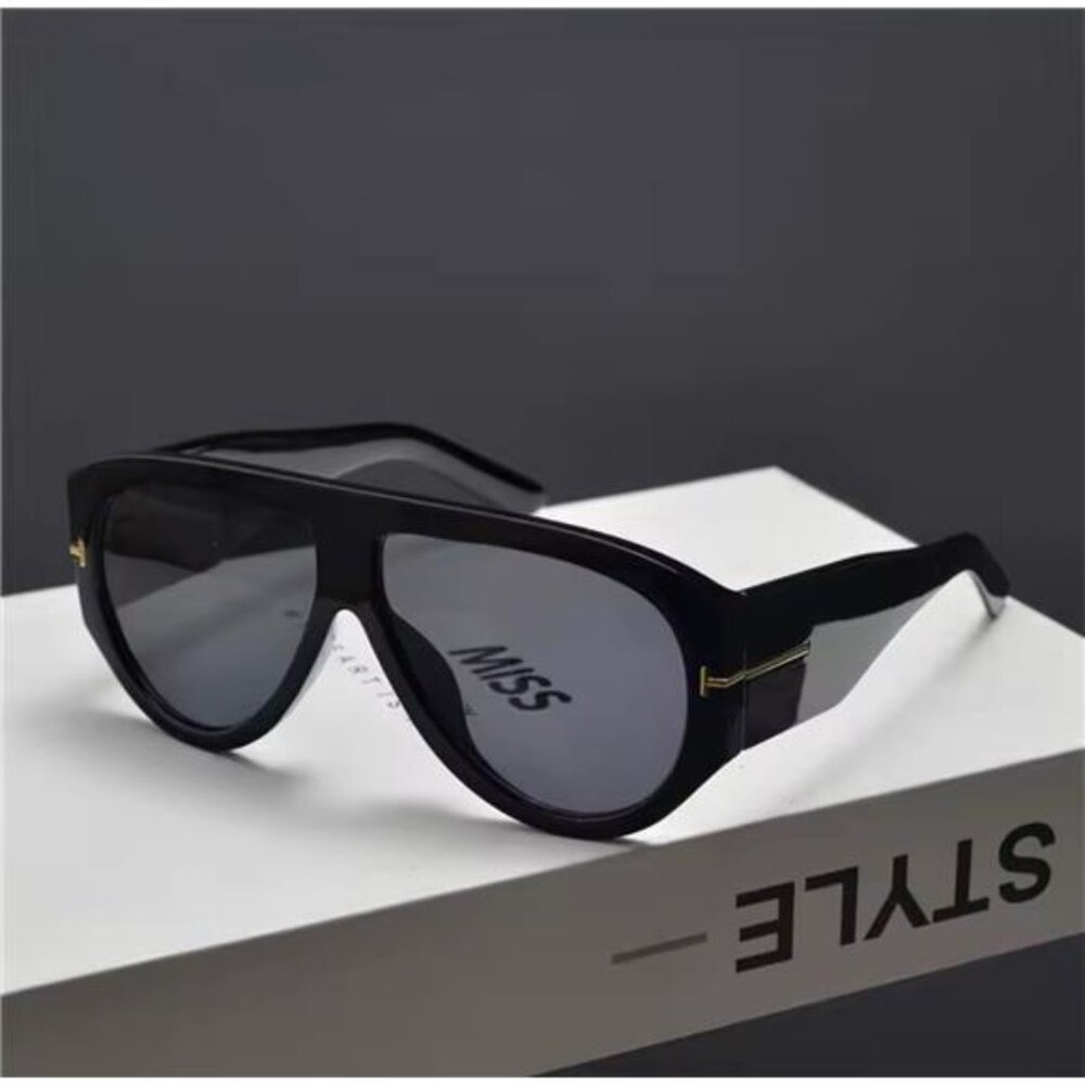 Retro Classic Thick UV400 Sunglasses Oversized Pilot Women Sunglasses T-shaped